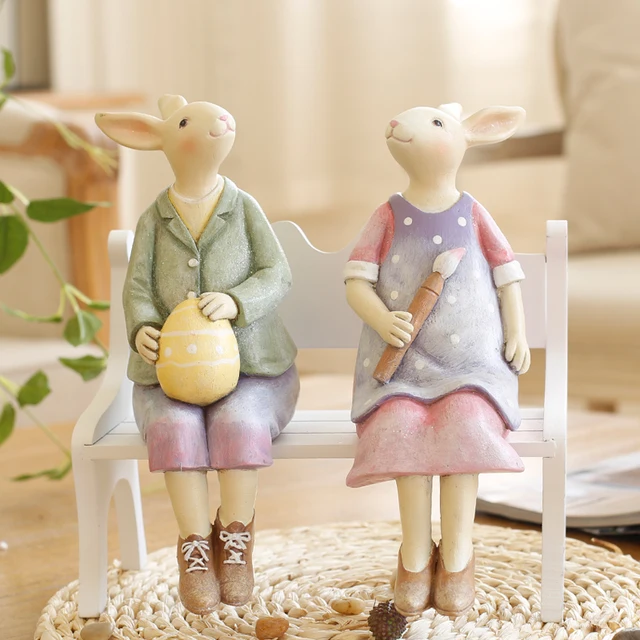 Multi PVC Steellwingsf 2PCS Coniglio Ornamento Miniature Figurine Fairy Garden terrario Paesaggio Esterno Deco Sitting Multi PVC Steellwingsf 2PCS Coniglio Ornamento Miniature Figurine Fairy Garden terrario Paesaggio Esterno Deco Sitting