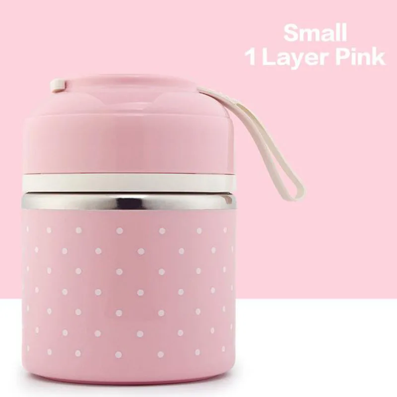 Japanese Thermal Lunch Box Leak-Proof Stainless Steel Bento Box Kids Portable Picnic School Food Container Box Kitchen Tool 29 - Цвет: Розовый