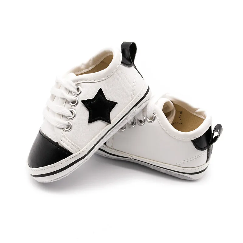 2018 Spring Baby Shoes Girls Boys First Walkers PU Leahter Star Print Toddler Baby Sneakers Newborn Baby Moccasins Crib Shoes
