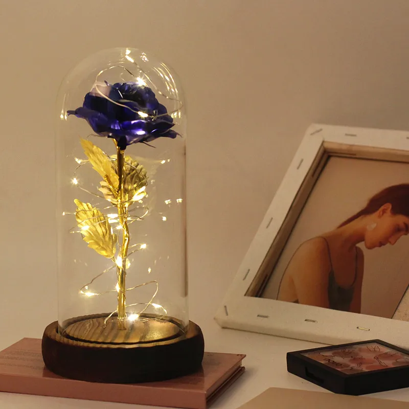 

LED Light Gold-plated Rose Everlasting flower For New Year Wedding Birthday Party Christmas Mother's Day Valentine's Day Gift
