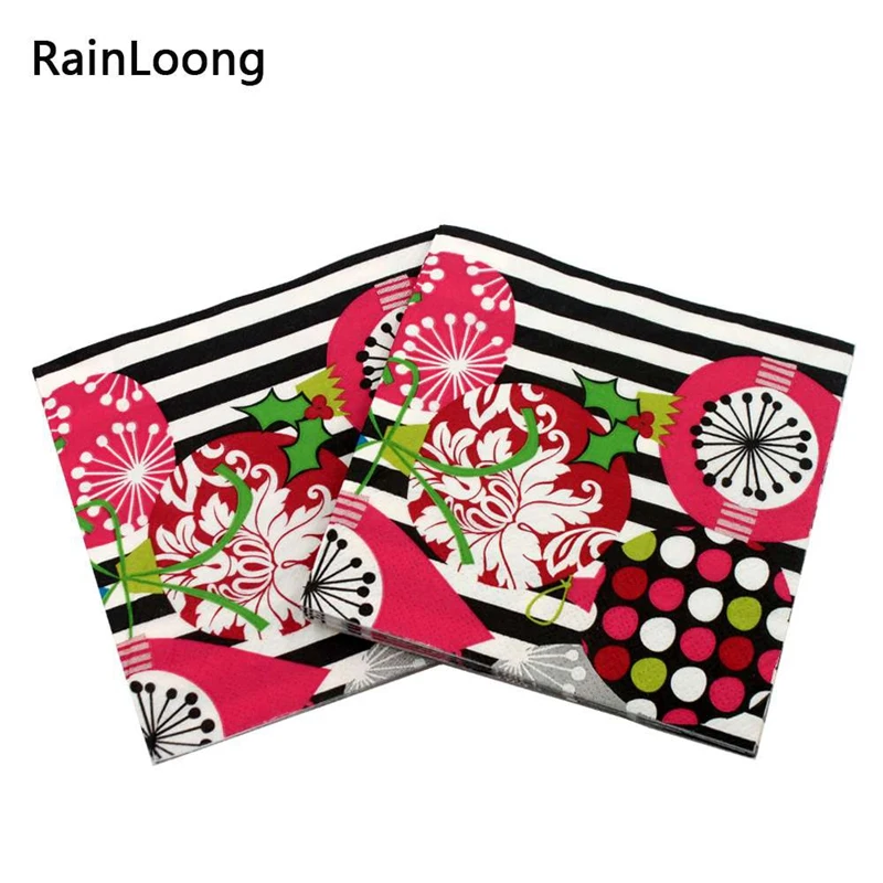 

[RainLoong] 3Plys Beverage Dinning Paper Napkin Tissue Napkin Serviettes For Party Cocktail 25*25cm