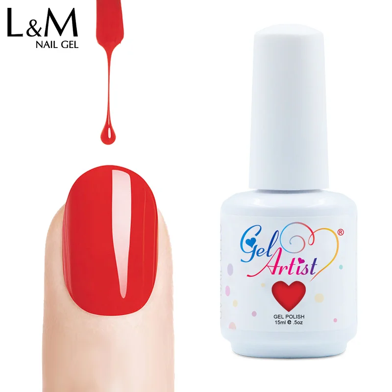 Gelpolish Gelartist 젤 네일 광택제 바니시 세트, 아름다운 전문 네일 뷰티 컬러, UV 젤 광택제 젤, 15ml, 6 개