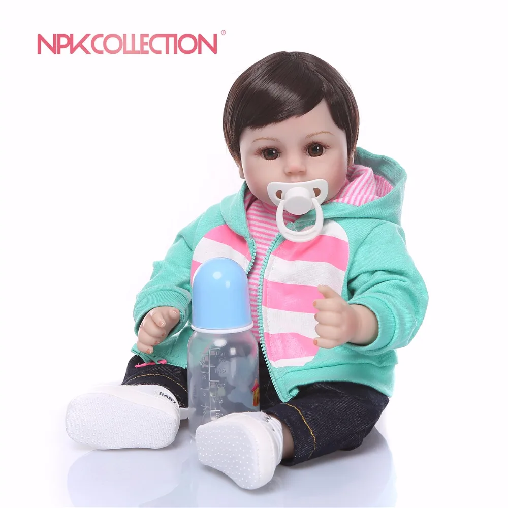 NPKCOLLECTION 47 см мягкие силиконовые куклы для новорожденных девочек ручной работы