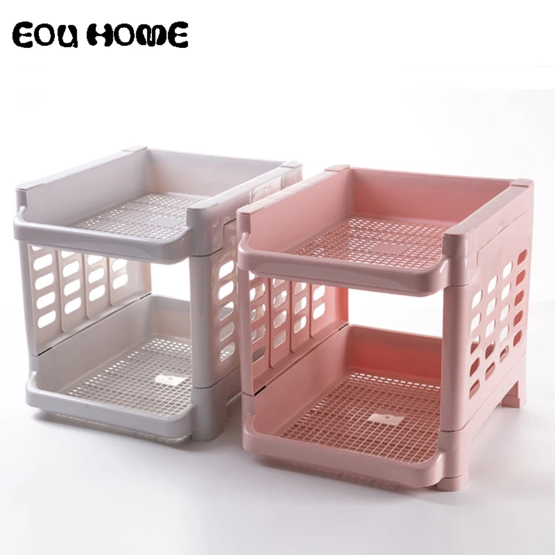 

Japanese-style Multi-functional Racks Holders Two-layer Rack Bedroom Kitchen Bathroom Multi-purpose Sort Out and Storage Rack