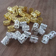 100 золотой и серебряный смешанные бусины для дредов регулируемые волос кольцо для косички Клип 8 мм отверстие