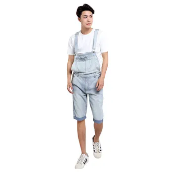

Fashion Mens Denim Overalls Bib Jeans 2017 Brand Designer Casual Loose Jeans Man Denim Jumpsuits Jeans Pants