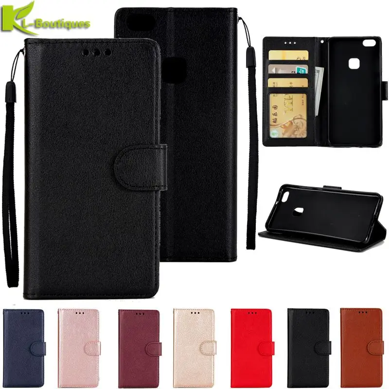 

Huawei P9 Lite Leather Case on for Coque Huawei P9 Lite P9lite Cover Classic Style Solid Color Flip Wallet Phone Cases Women Men