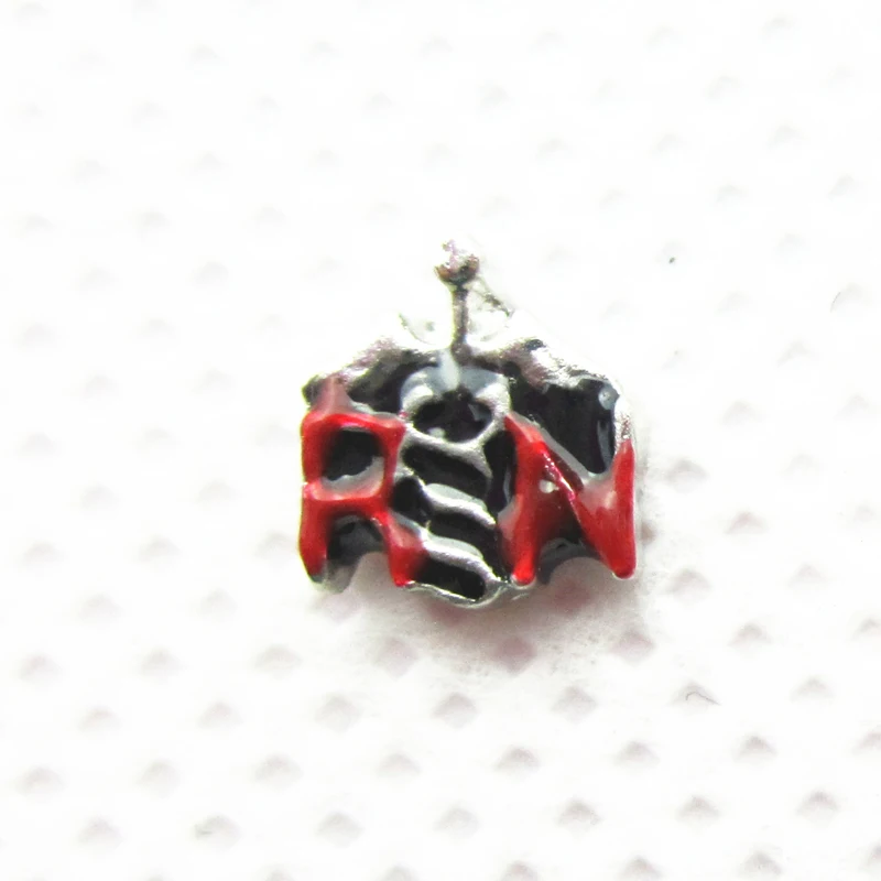 

New Arrival10pcs/lot RN Medical Symble Floating Charms Living Glass Memory Lockets Pendants DIY Jewelry Accessories Charm