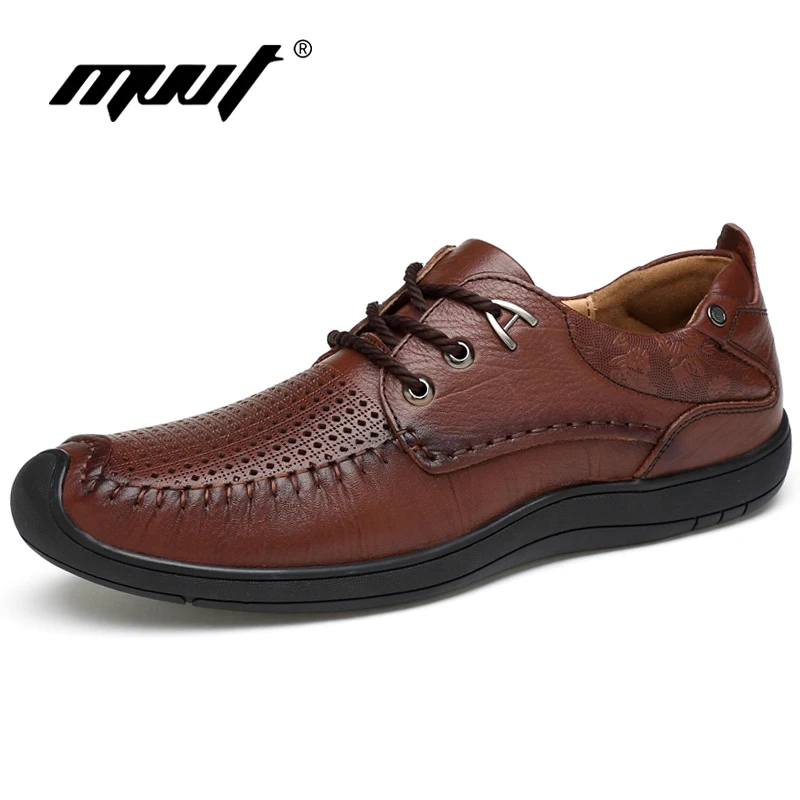 MVVT 2017 New Genuine Leather Shoes Men Casual Shoes Lace-Up Men Flats Shoes 2 Style 4 Seasons Men Footwear Top Quality