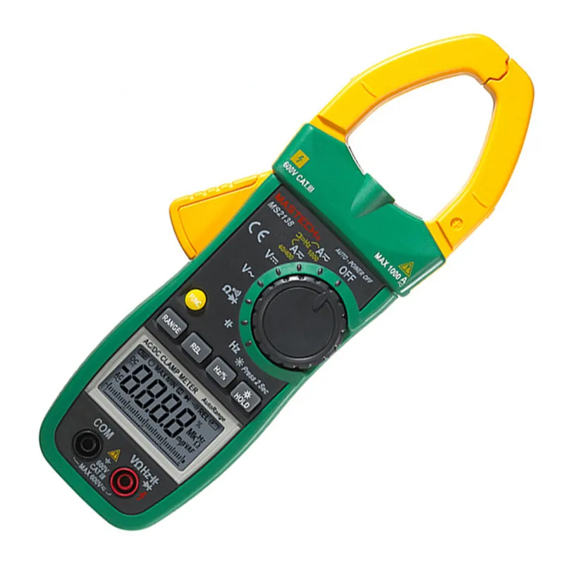 

MASTECH MS2138 AC DC Voltage Current Clamp Meter (0-1000A)/Hz Duty Cycle Cap Tester Auto Range