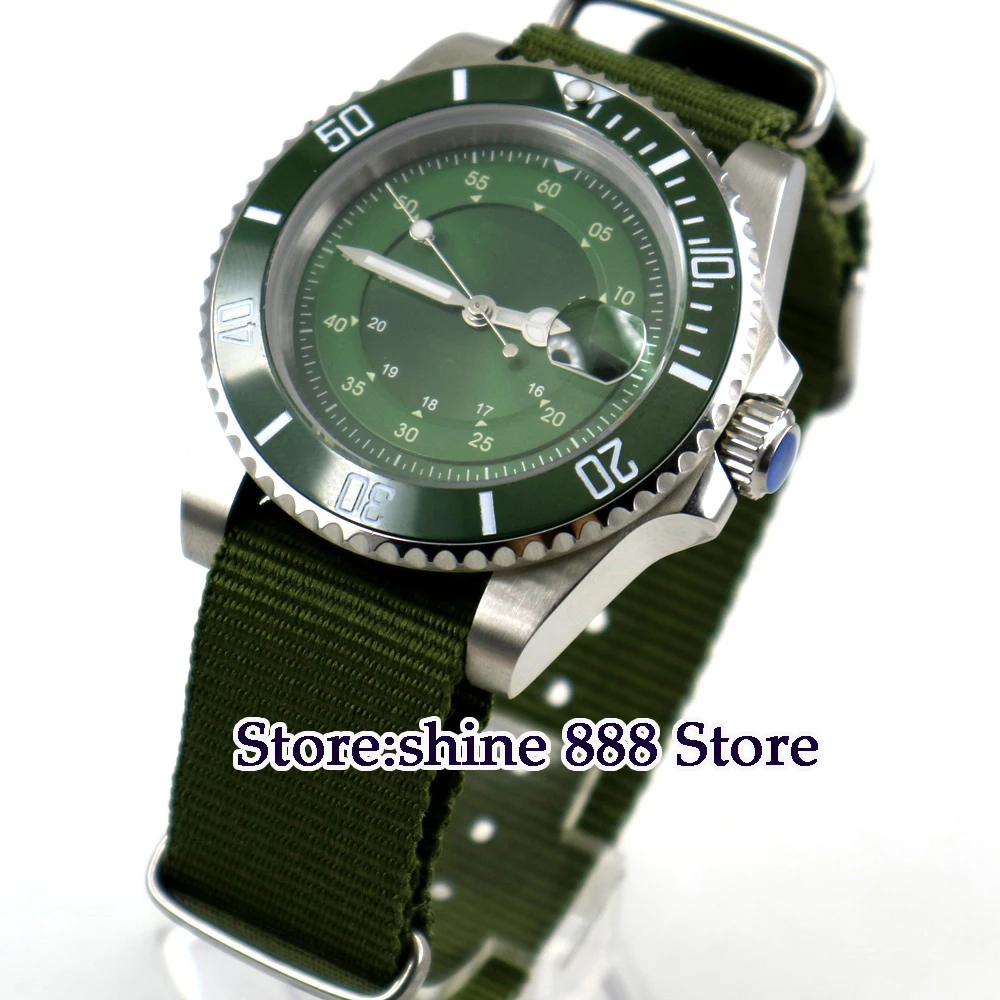 

40mm bliger Green dial Green Ceramic bezel sapphire crystal automatic movement mens watch