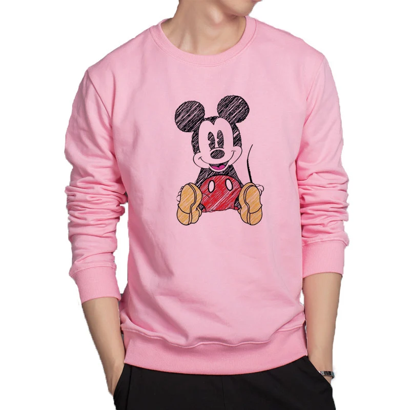 اليد الطباعة الكرتون هوديس شعبية العصرية ميكي البلوز عارضة القطن