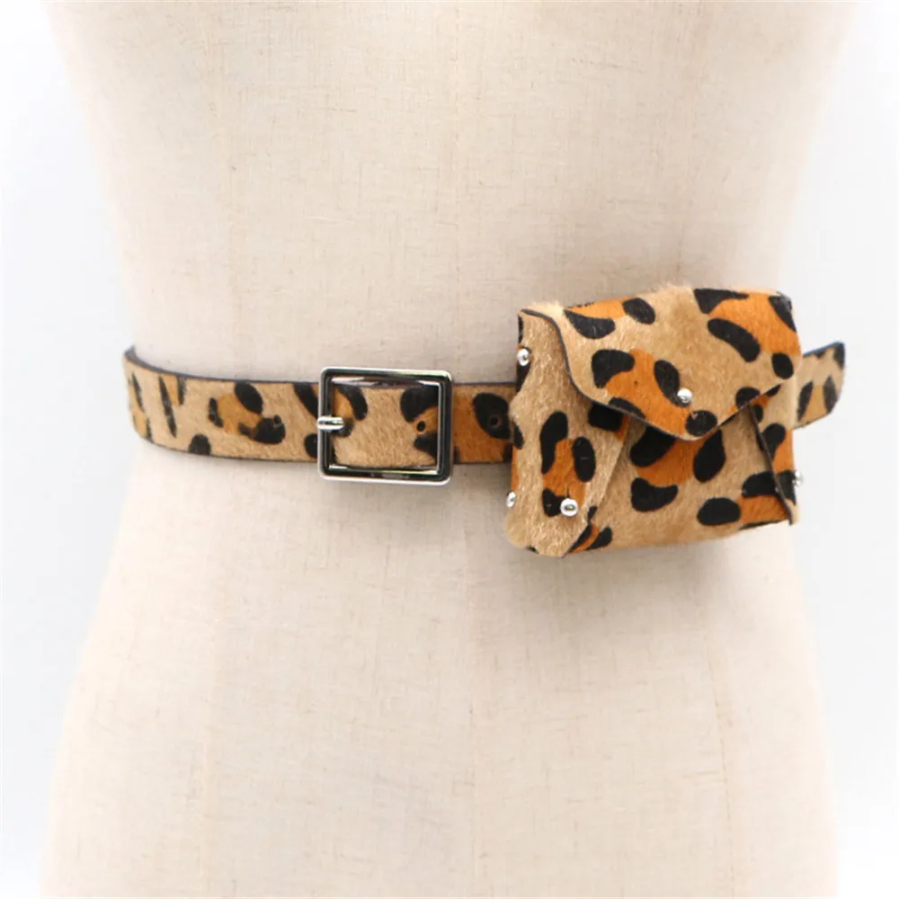 Women Leopard Waist Bag Fanny Pack Messenger Bag Leopard Print Travel Vintage Waist Pack Mobile