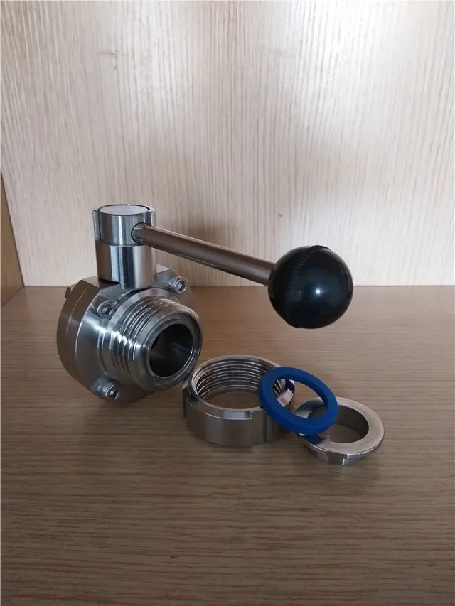 11/4in.(32 мм) x 1,5 дюйма.(50,5 мм) трехзажимный клапан-санитарный SS304 ручка