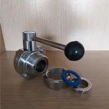 11/4in.(32 мм) x 1,5 дюйма.(50,5 мм) трехзажимный клапан-санитарный SS304 ручка