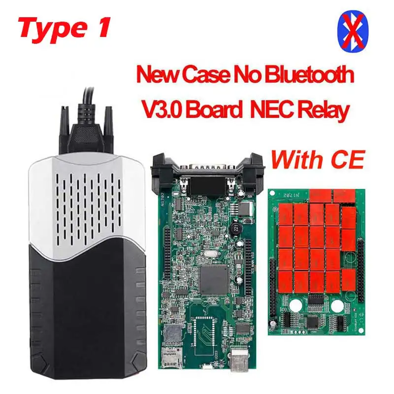 Инструмент CDP TCS V3.0 NEC Реле GEZ OBD2 Bluetooth USB сканер R3 keygen,00 keygen для автомобилей грузовиков OBDII диагностический инструмент - Цвет: type1 New case no BT