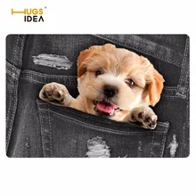 HUGSIDEA милый 3D животное собака печать резиновый Придверный коврик тонкий нескользящий пол ковры черный джинсовый узор Прихожая кухня ванная комната Tapis