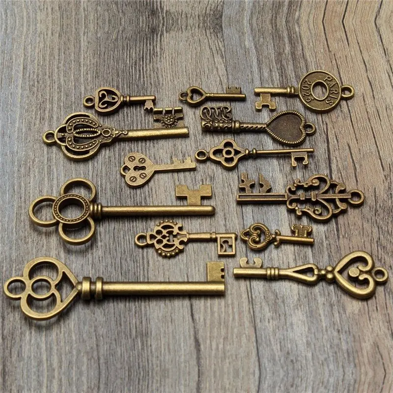 Милый полезный DIY старинный старомодный ключ много подвеска сердце лук замок украшение для дома металлические поделки декор