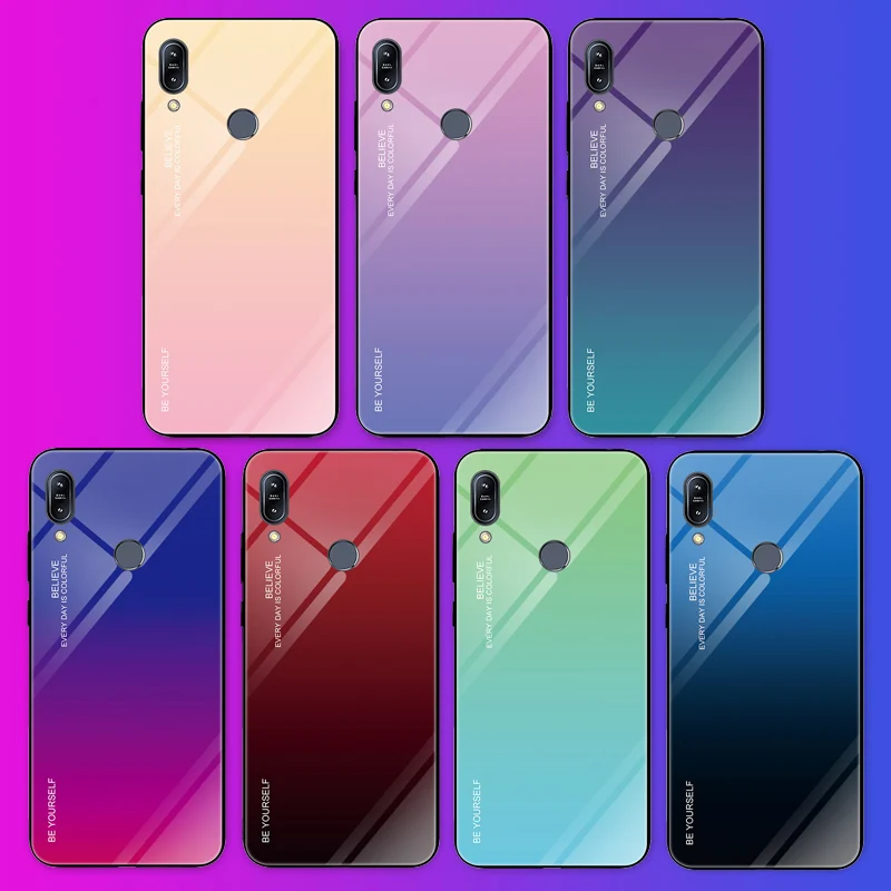 

For Asus Zenfone Max Pro M1 ZB602KL ZB601KL Gradient Tempered Glass Phone Case For ZB602KL ZB601KL Back Cover Fundas Coque Shell