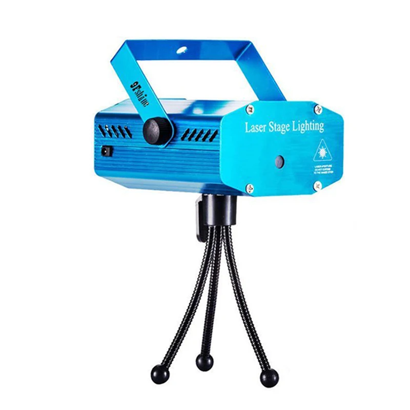 Светодиодный лазерный проектор диско-светильник мини автоматическая вспышка RG звуковая активированная Лазерная лампа дистанционный диско-DJ вечерние звуковой светильник s Рождественский сценический светильник - Цвет: Синий