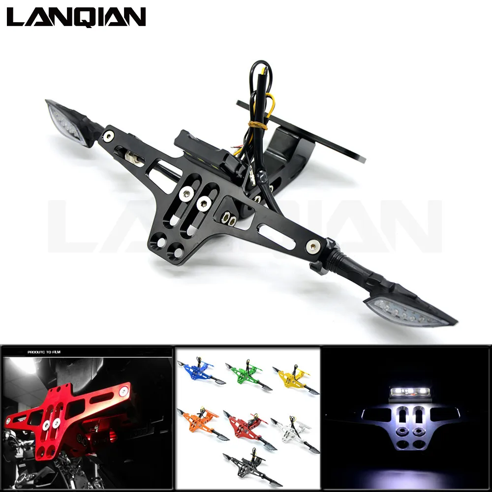 

Motorcycle Adjustable License Number Plate Frame Holder Bracket For Aprilia dorsoduro 750 shiver GT sl1000 falco RSV MILLE R