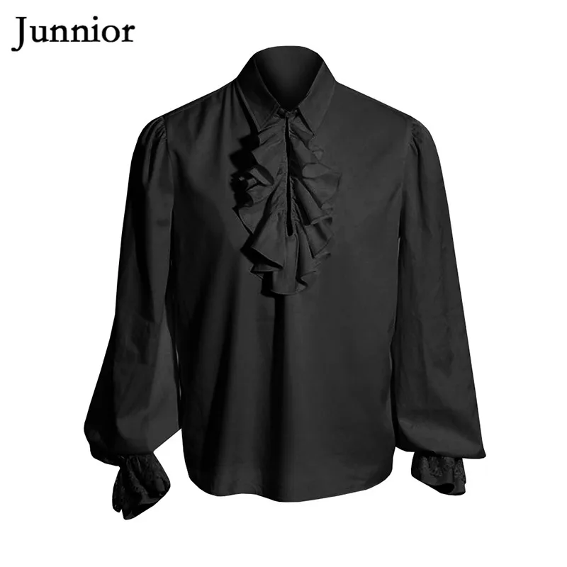 Men Ruffled Shirt Blouses Man Drama 