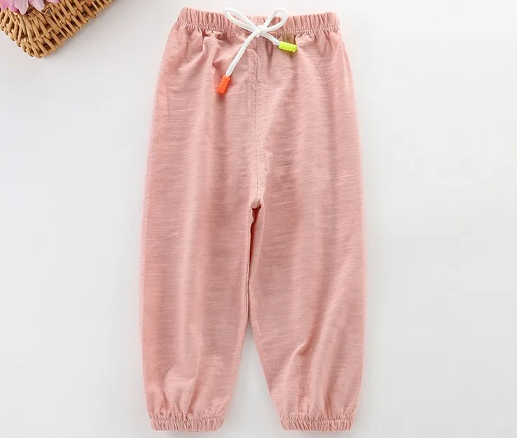 Купите 2 предмета, 3 предмета, г.,, летние новые шаровары из хлопка для мальчиков и девочек, однотонная одежда для детей 0-4 лет, Антимоскитные штаны - Цвет: Розовый