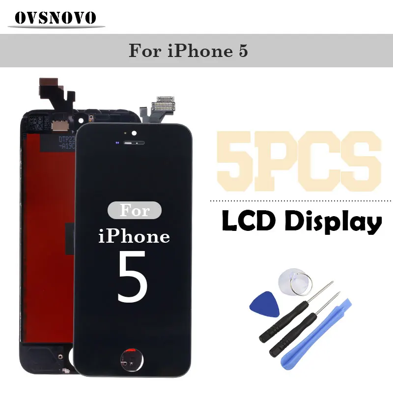 

5PCS Wholesale AAA LCD Touch Display for iphone 4 4s 5 5s 5c Replacement Screen Digitizer Assembly Parts LCDs Pantalla With Tool