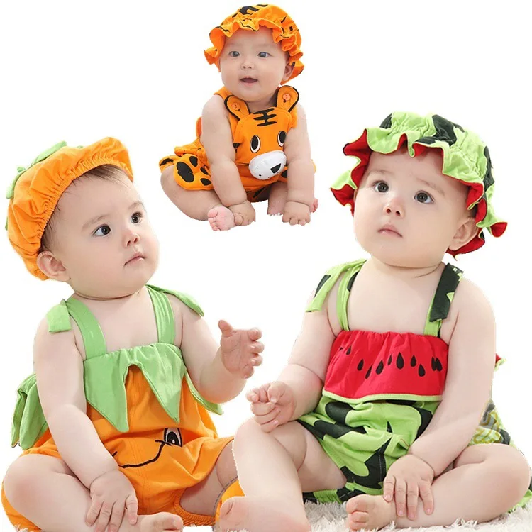 Одежда для новорожденных девочек, комбинезон на лето и весну Одежда для маленьких девочек с длинными рукавами и изображением тигра Детский костюм комбинезон для детей с Hat