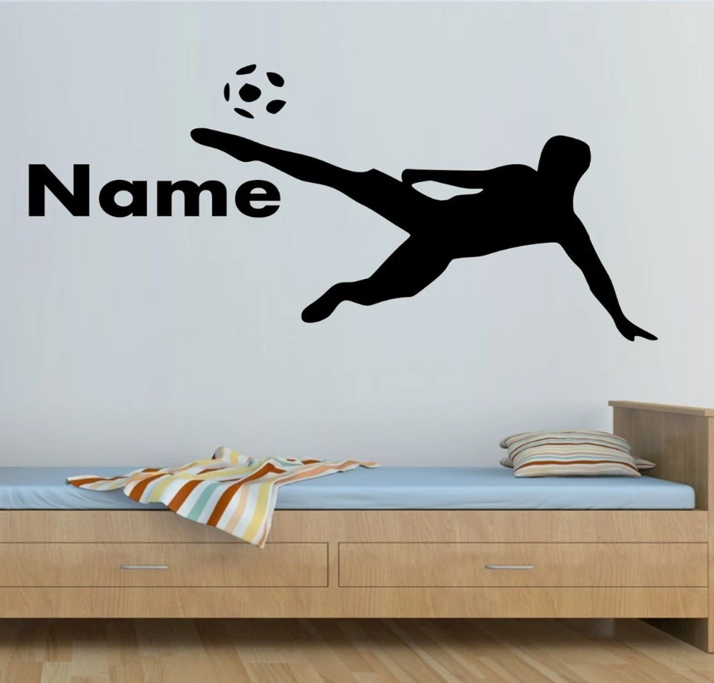 Football Wall Sticker Custom Name Bedroom Living Room Decal Vinyl Art Mural Kids Football Wall Sticker Custom Name Bedroom Living Room Decal Vinyl Art Mural Kids
