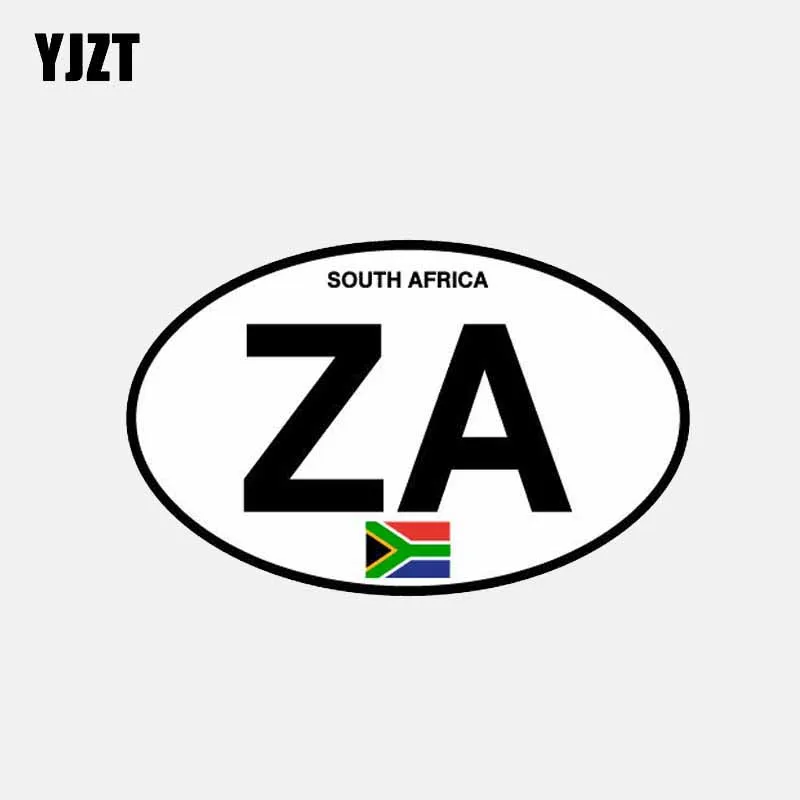 

YJZT 10.8CM*6.7CM ZA South Africa Country Code Oval Car Sticker Accessories Decal 6-2629