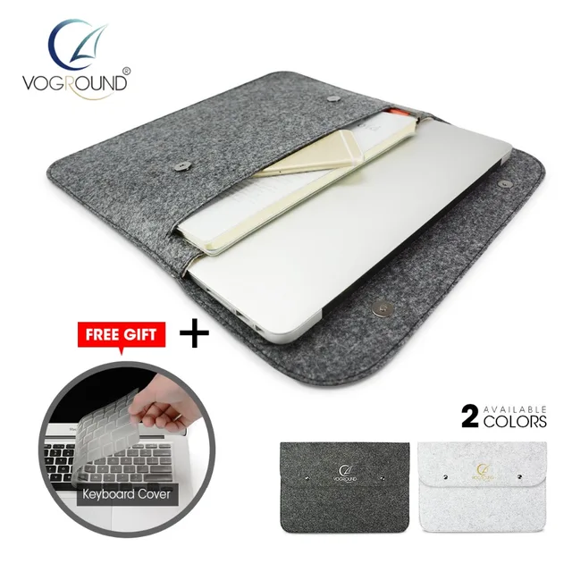 Wool Felt Sleeve Bag Case For Apple Macbook Xiaomi HP Lenovo Dell Air Pro Retina 11 12 13 15 13.3 inch Laptop + Keyboard Cover