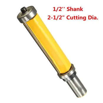 

New 1/2" Flush Trim Pattern Shank Router Bit 2-1/2" Length Carbide CNC Top & Bottom Bearing Milling Cutter For Woodworking Tool