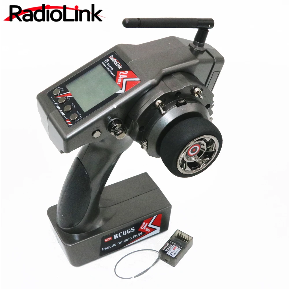 

RadioLink RC6GS 2.4G 6CH Rc Car Controller Transmitter + R6FG Gyro Inside Receiver for RC Car Boat (400m Distance)
