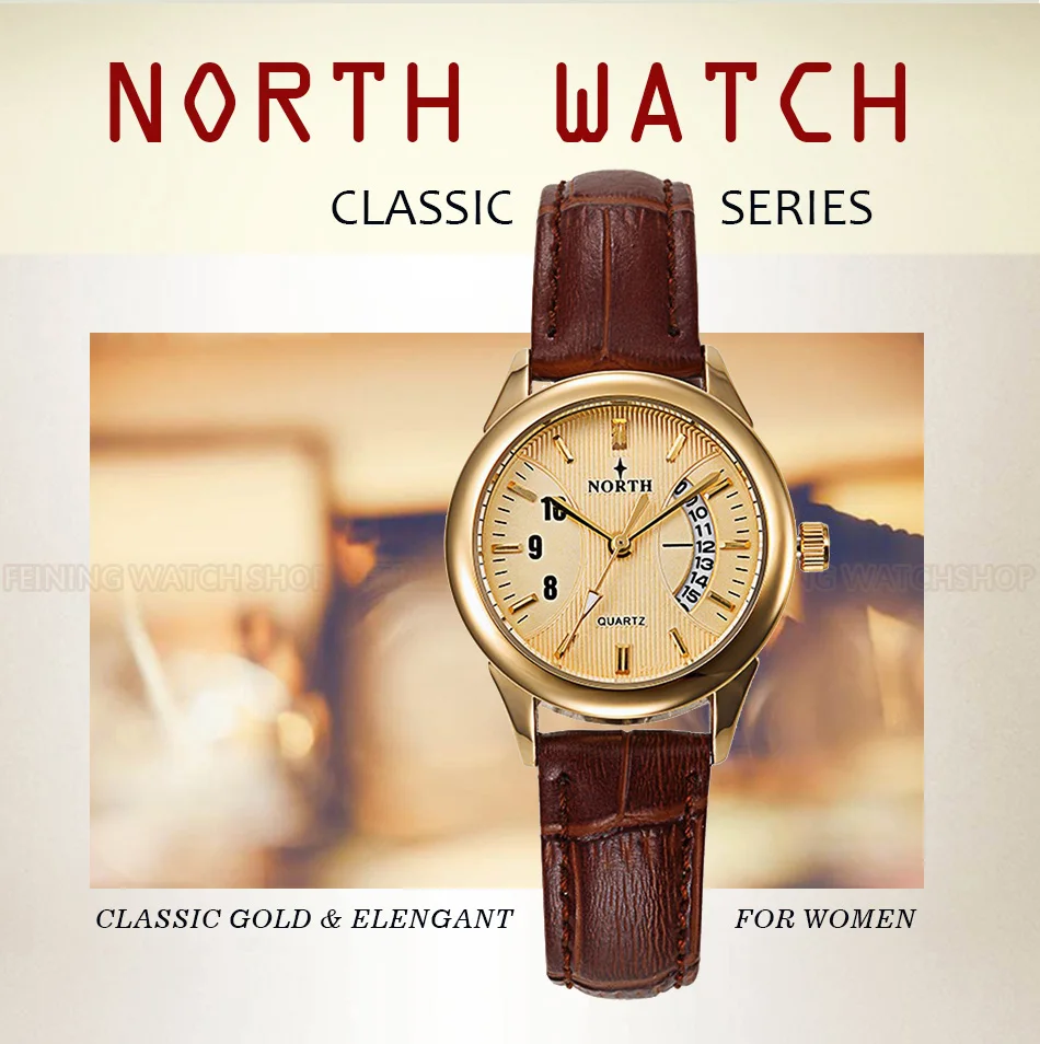 North Fashion Women Watches Unique Calendar Design Woman Casual Watches Genuine Leather Elegant Lady's Clock Female Gift Hour North Fashion Women Watches Unique Calendar Design Woman Casual Watches Genuine Leather Elegant Lady's Clock Female Gift Hour