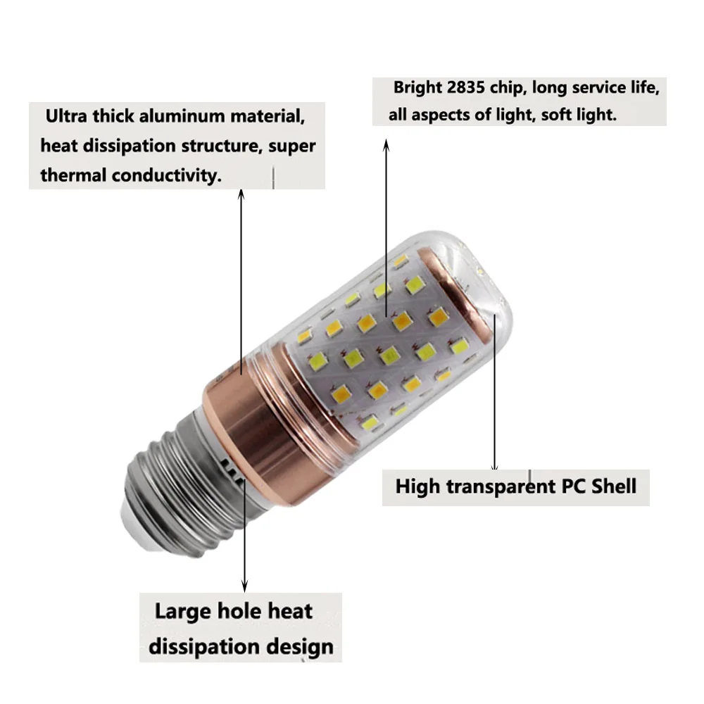 10 шт./лот e27 220 В светодио дный лампы 2835 Smd светодио дный лампы E14 кукурузы 8 Вт 12 Вт 16 Вт лампа Bombillas двойной Цвет Temperaturelight лампада освещения