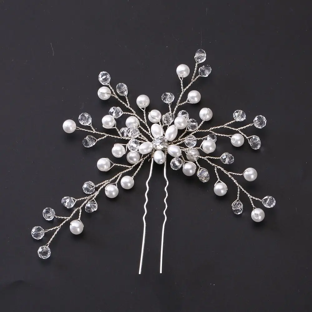 

Women Hairpins Hair Clips Headpieces Wedding Hair Jewelry Accessories Crystal Pearls Hair Forks for Bridesmaid Clips Side Comb