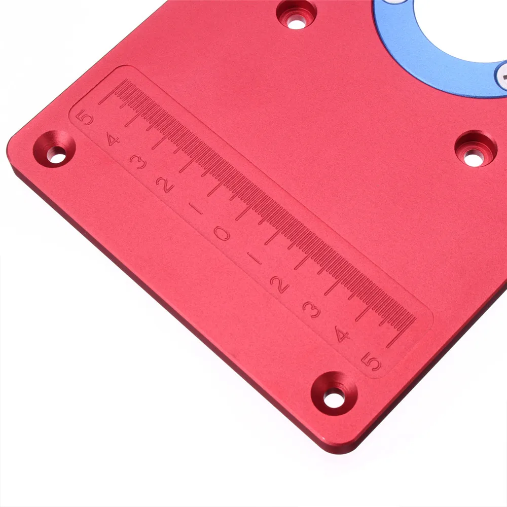 Aluminum Router Table Insert Plate with 2Pcs Insert Ring for Woodworking Bench Tools Accurately Drill Mount Wood Router Table 