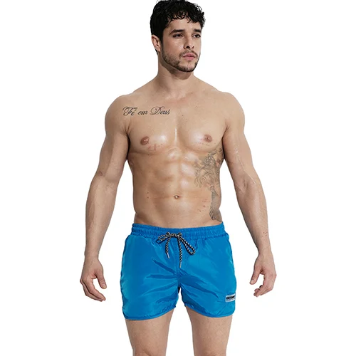 Desmiit, однотонные мужские пляжные шорты, спортивные, для бега, для спортзала, для прогулок, мужские шорты, мягкая Домашняя одежда, для серфинга, мужские шорты для плавания, DT71 - Цвет: Blue