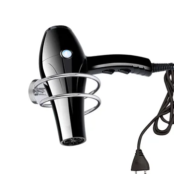 

Bathroom 304 Stainless Steel Chrome Wall Mounted Hair Dryer Stand Hotel Barbershop Shelves Storage Hairdryer Rack Holder Hanger