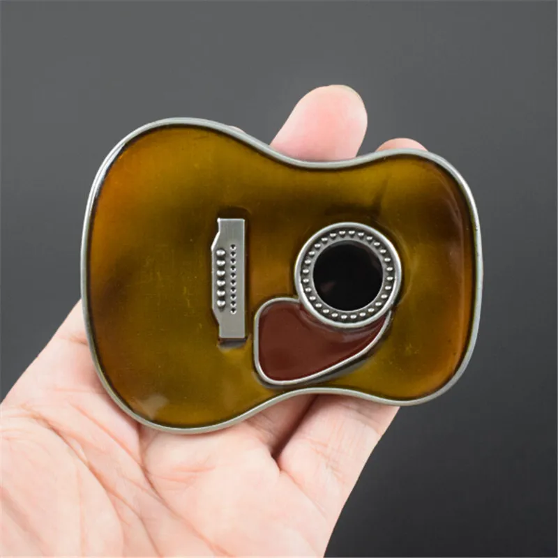 Music Belt Buckle Metal 90MM Vintage guitar Logo DIY Mens Clothes
