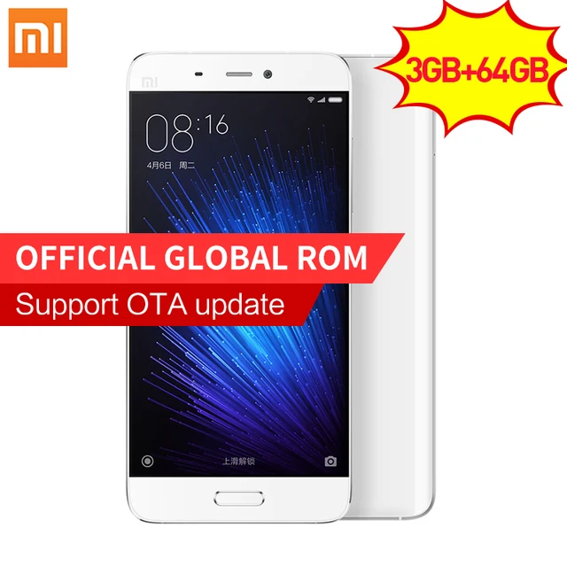 Оригинал Xiaomi Mi5 Премьер 3 ГБ RAM 64 ГБ ROM смартфон Mi 5 Snapdragon 820 3000 мАч Dual Sim-карта 4 К Видео Мобильных телефоны