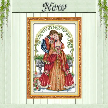 

Forever Love couple kiss home decor paintings counted print on canvas DMC 11CT 14CT Cross Stitch kits needlework Sets embroidery