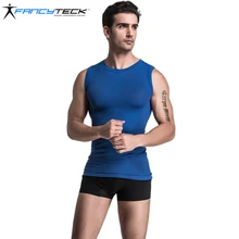 Mens Body Shaper Quick Dry Vest Sleeveless Men's Clothes Black Blue Red Tank Top  Men Fitness