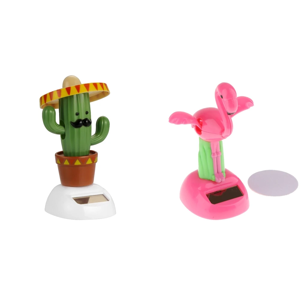 2 Pieces Solar Powered Car Decoration Dashboard Dancing Shake Dollsin