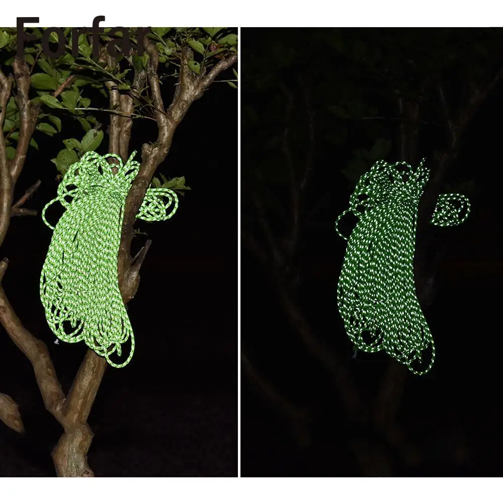 

Camping Cord Tent Rope Mountain Water Parachute Reflective Parachute Rope 50M Fluorescent Green Tent