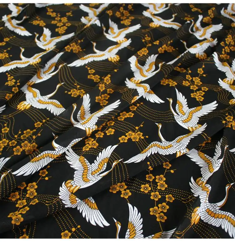 145 см печатная ткань метр микро-перспективная шифоновая ткань материал драпировка шарф рубашка платье полиэстер ткань китайские ткани