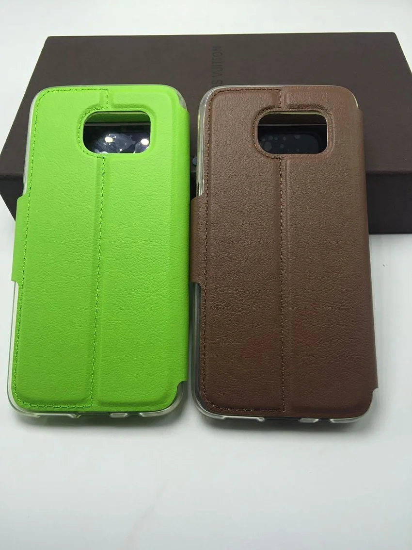 PU Leather Flip Luxury Phone Case For Samsung Galaxy S7 S7 Edge Clear View Back Cover Capa (4)