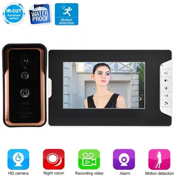 

100-240V 7inch WiFi Wired Video Doorbell 1 Visual Intercom Camera Monitors New