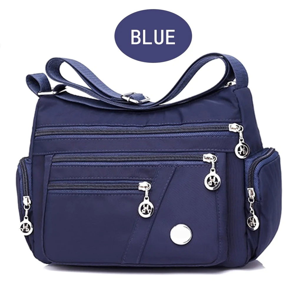 Для женщин с верхней ручкой сумка на плечо сумка-сумка дизайнерская сумка известный бренд нейлон женский Повседневное хозяйственная сумка-тоут сумки через плечо сумка Курьерские сумки - Color: Blue